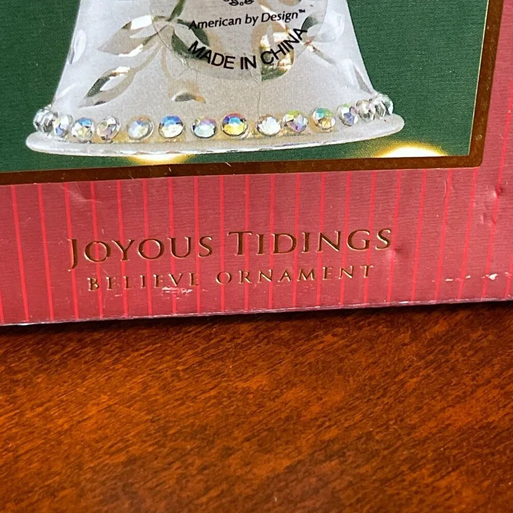 Lenox Glass Angel Ornament Wings & Frosted Joyous Tidings Series  6